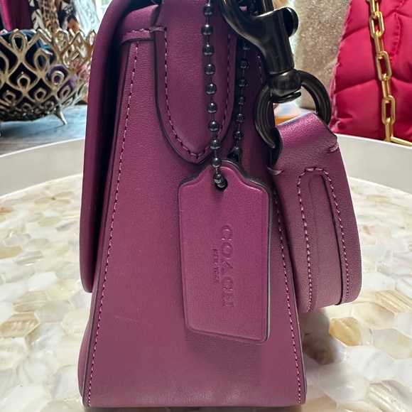 Coach Soft Tabby Shoulder, Crossbody Deep Plum So Beautiful! - Picture 9 of 12
